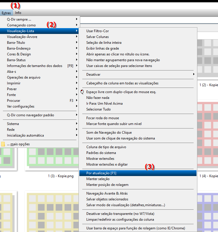 Como posso personalizar o que acontece quando atualizo o File Explorer